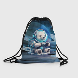 Рюкзак-мешок Белый медвежонок кибер геймер, цвет: 3D-принт