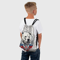 Рюкзак-мешок Белый медведь и белый герб России, цвет: 3D-принт — фото 2