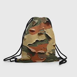 Рюкзак-мешок Реалистичный камуфляж из краски, цвет: 3D-принт