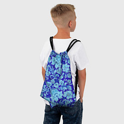 Рюкзак-мешок Узоры гжель на темно синем фоне, цвет: 3D-принт — фото 2