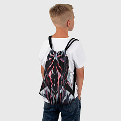 Рюкзак-мешок Чёрно-красная агрессивная абстракция на белом фоне, цвет: 3D-принт — фото 2