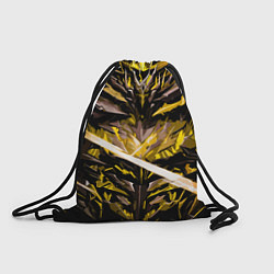 Рюкзак-мешок Жёлтый камень на чёрном фоне, цвет: 3D-принт