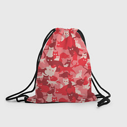 Рюкзак-мешок Розовый кошачий комуфляж, цвет: 3D-принт