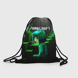 Рюкзак-мешок Minecraft девушка и зеленые ступени блоки тропинки, цвет: 3D-принт