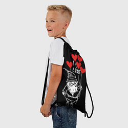 Рюкзак-мешок Гном с сердечками, цвет: 3D-принт — фото 2