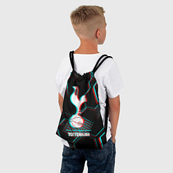 Рюкзак-мешок Tottenham FC в стиле glitch на темном фоне, цвет: 3D-принт — фото 2