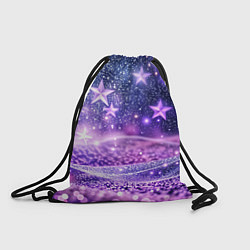 Рюкзак-мешок Абстрактные звезды в фиолетовых искрах, цвет: 3D-принт