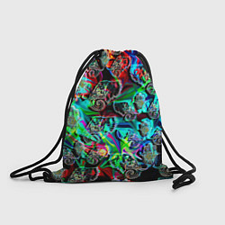 Рюкзак-мешок Слоники в орнаменте, цвет: 3D-принт