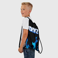 Рюкзак-мешок Dayz синий огонь лого, цвет: 3D-принт — фото 2