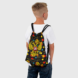 Рюкзак-мешок Герб РФ хохлома, цвет: 3D-принт — фото 2
