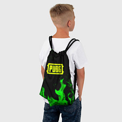 Рюкзак-мешок PUBG кислотное лого огненный стиль, цвет: 3D-принт — фото 2