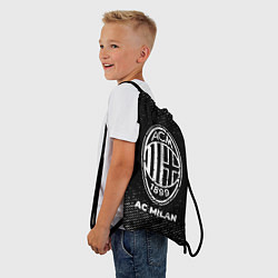 Рюкзак-мешок AC Milan с потертостями на темном фоне, цвет: 3D-принт — фото 2