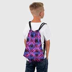 Рюкзак-мешок Розово-фиолетовые светящиеся переплетения, цвет: 3D-принт — фото 2