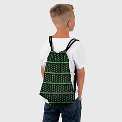 Рюкзак-мешок Зелёные круги и полосы, цвет: 3D-принт — фото 2