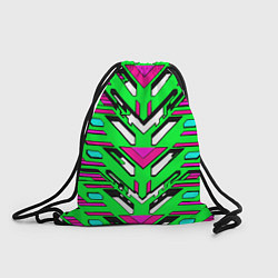Рюкзак-мешок Техно броня розово-зелёная, цвет: 3D-принт