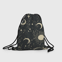 Рюкзак-мешок Звёздная карта с лунами и солнцем, цвет: 3D-принт