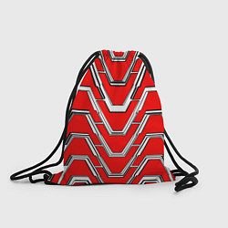 Рюкзак-мешок Техно броня красно-белая, цвет: 3D-принт