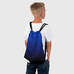 Рюкзак-мешок Полосатый градиент сине-чёрный, цвет: 3D-принт — фото 2