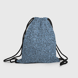 Рюкзак-мешок Голубой с чёрным мелкая мозаика, цвет: 3D-принт