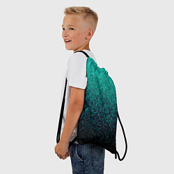 Рюкзак-мешок Градиент мелкая мозаика аквамарин, цвет: 3D-принт — фото 2