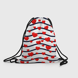 Рюкзак-мешок Сердца на линиях, цвет: 3D-принт