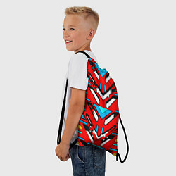 Рюкзак-мешок Красно-синяя техно броня, цвет: 3D-принт — фото 2