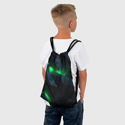 Рюкзак-мешок Объемная геометрическая зеленая неоновая абстракци, цвет: 3D-принт — фото 2