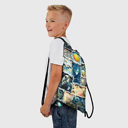 Рюкзак-мешок Космические обитатели - пэчворк, цвет: 3D-принт — фото 2