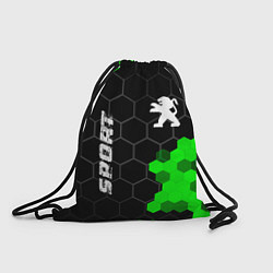 Рюкзак-мешок Peugeot green sport hexagon, цвет: 3D-принт