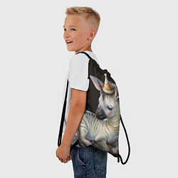 Рюкзак-мешок Жеребенок в колпачке - милая зебра, цвет: 3D-принт — фото 2