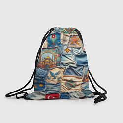 Рюкзак-мешок Джинсы в Турции - пэчворк, цвет: 3D-принт