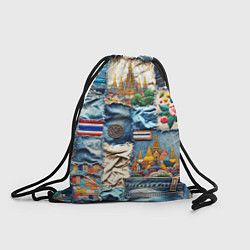 Рюкзак-мешок Пэчворк из Тайланда, цвет: 3D-принт