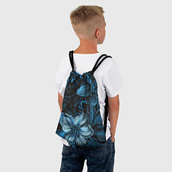 Рюкзак-мешок Синие цветы абстракции, цвет: 3D-принт — фото 2
