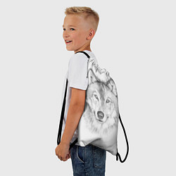 Рюкзак-мешок Нарисованный волк зубами щёлк, цвет: 3D-принт — фото 2