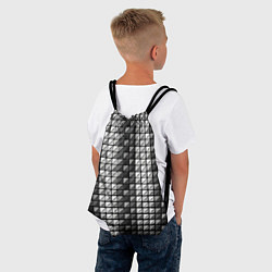 Рюкзак-мешок Чёрно-белые квадраты, цвет: 3D-принт — фото 2
