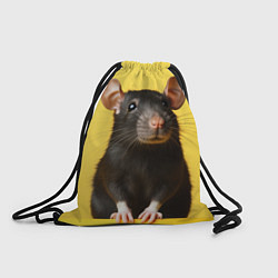 Рюкзак-мешок Крыса черная, цвет: 3D-принт