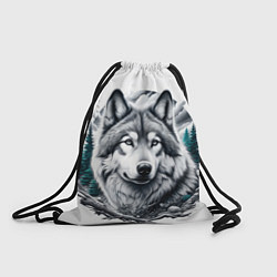 Рюкзак-мешок Волк и природа, цвет: 3D-принт