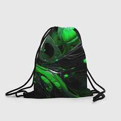 Мешок для обуви Green dark abstract geometry style