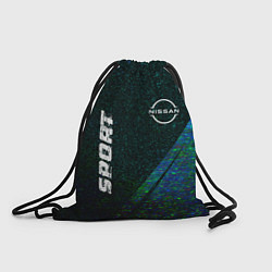 Рюкзак-мешок Nissan sport glitch blue, цвет: 3D-принт
