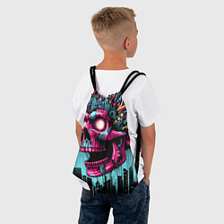 Рюкзак-мешок Cyber skull - ai art fantasy, цвет: 3D-принт — фото 2