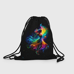 Рюкзак-мешок Неоновая танцовщица в звездном небе, цвет: 3D-принт