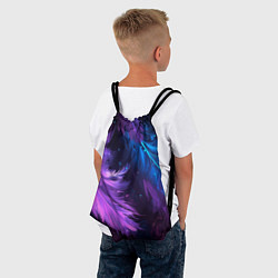 Рюкзак-мешок Искрящиеся перья в розовых и голубых оттенках, цвет: 3D-принт — фото 2