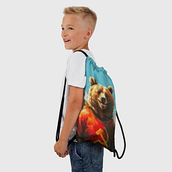 Рюкзак-мешок Медведь с гербом СССР, цвет: 3D-принт — фото 2