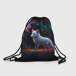 Рюкзак-мешок Белая лисица на фоне волшебного леса, цвет: 3D-принт