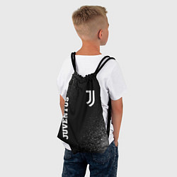 Рюкзак-мешок Juventus sport на темном фоне вертикально, цвет: 3D-принт — фото 2
