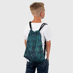 Рюкзак-мешок Сине-бирюзовый абстрактный, цвет: 3D-принт — фото 2