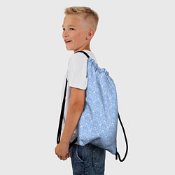 Рюкзак-мешок Нежный бело-голубой узоры, цвет: 3D-принт — фото 2