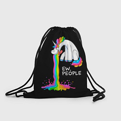 Рюкзак-мешок Единорог не любит людей, цвет: 3D-принт