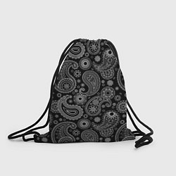 Рюкзак-мешок Пейсли на черном, цвет: 3D-принт