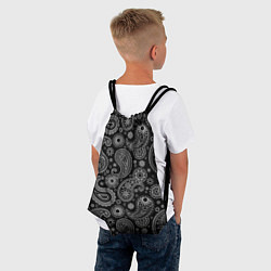 Рюкзак-мешок Пейсли на черном, цвет: 3D-принт — фото 2